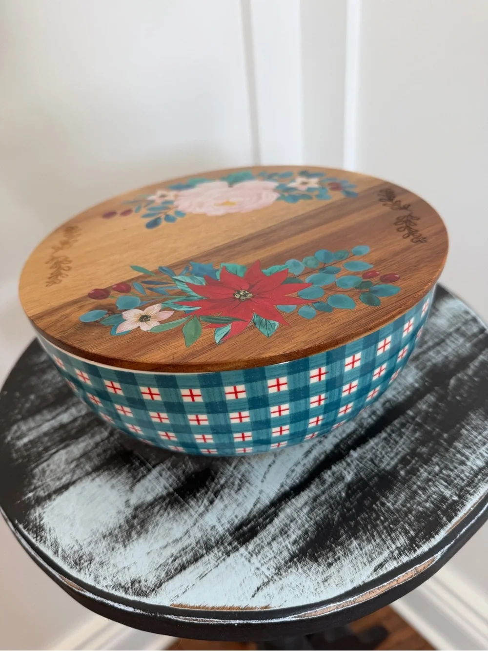 Pioneer Woman Wishful Winter Ceramic Wooden6 Piece Bowls Set